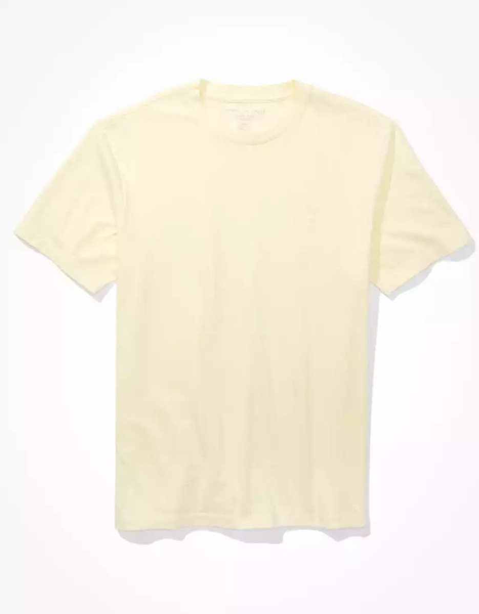 T Shirts American Eagle AE Super Soft Legend Jaune Homme | LIT-82171608